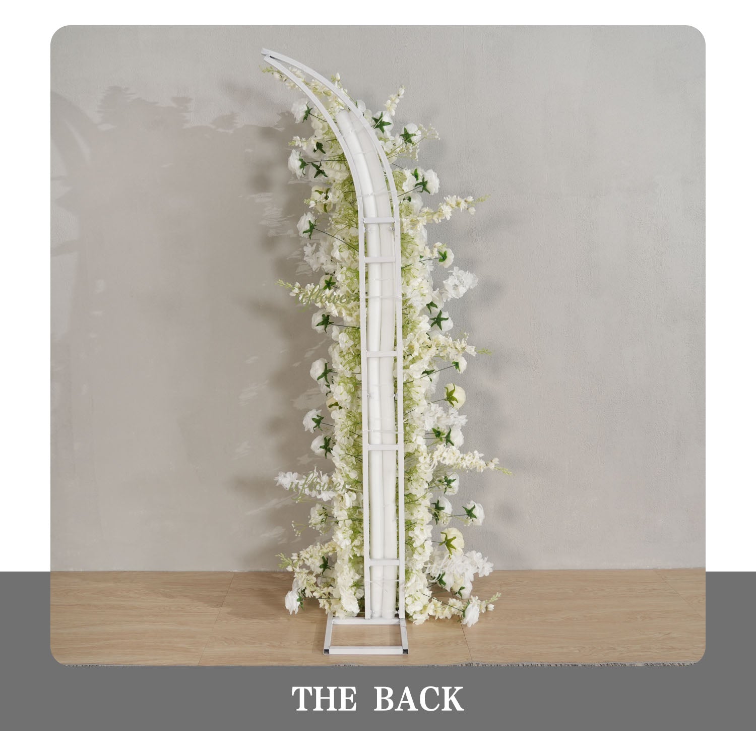Uflower White Rose Floral Horn Arch Wedding Party Backdrop Decor